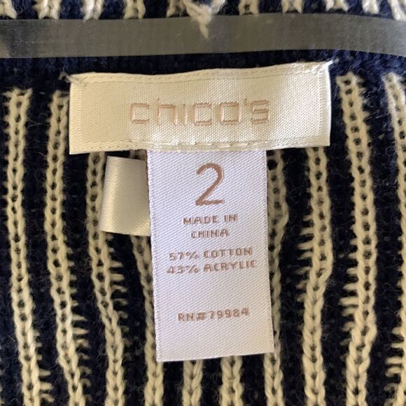 CHICOS size 2 cardigan sweater fringe boho chevron zig zag large L southeastern - Picture 7 of 9